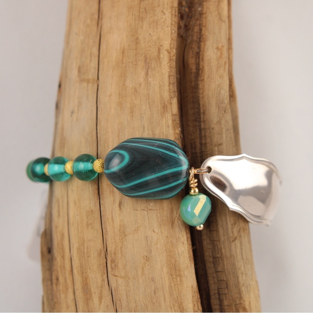 Darling sterling and bead bracelet